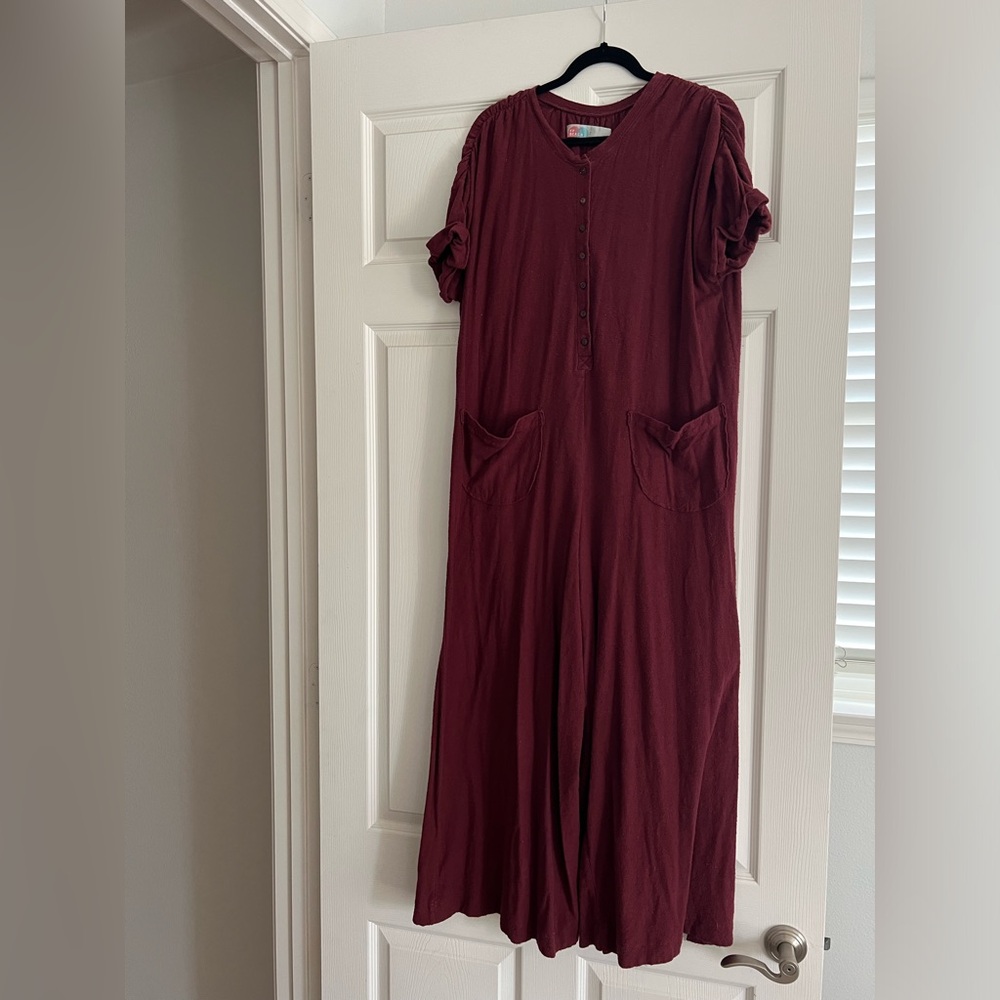 Free people- Jumper/romper- purple wide leg